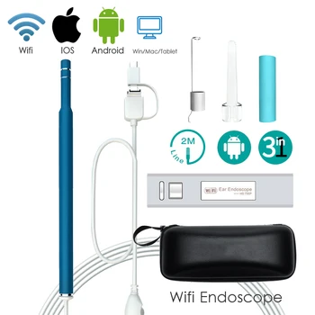 1.3 MP Wifi Медицинский USB 720P HD Визуальный Ушной Эндоскоп Отоскоп Ложка Камера Бороскоп Android ПК IOS Планшет Iphone Инструмент Для Выбора Ушей