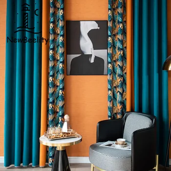 Американские шторы для гостиной, столовой, спальни, современные минималистичные шторы из синели, Винтажные Лоскутные