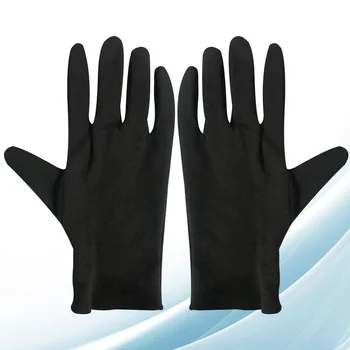 12 пар рабочих перчаток для мужчин, Хлопок, черный, для проверки ювелирных изделий,, для домашней лаборатории, для сварки на открытом воздухе (размер)