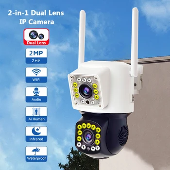 HD 2-Мегапиксельная PTZ WiFi 4K Камера с ночным экраном с двумя объективами Обнаружение движения Наружная система безопасности IP CCTV Surval Камера