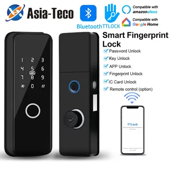 Интеллектуальная Блокировка Биометрических Отпечатков Пальцев TTlock Smart Lock Bluetooth App Дистанционная Разблокировка Электронного Дверного Замка с Aleax Google Home