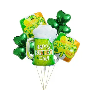 Воздушные шары для пивной вечеринки, 1 шт., алюминиевая фольга для пива Green Clover, тема Дня Святого Патрика, фольгированные шары для декора ко Дню Святого Патрика