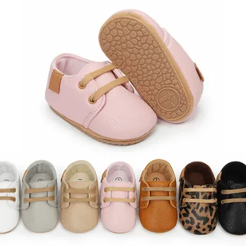 Кожаная обувь для маленьких мальчиков, повседневная обувь на мягкой подошве для новорожденных девочек, противоскользящие ходунки для малышей, первые ходунки для малышей