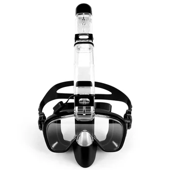 Складной чехол для подводного плавания с трубкой с системой Dry Top и креплением для камеры, профессиональное снаряжение для подводного плавания для детей-черный