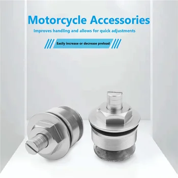 41 мм Винт переднего амортизатора мотоцикла, крышка вилки, Болты для регулировки предварительной нагрузки Honda CB400 (серебристый)