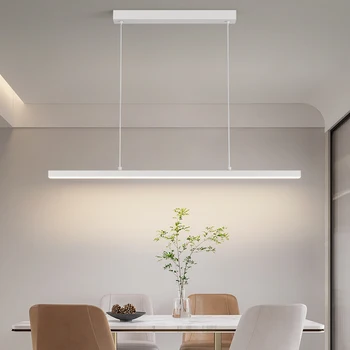 Современные минималистичные подвесные светильники для ресторана с одним словом: дизайнерский стиль для столовой, офиса, настольной люстры с длинным баром.