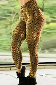 Большие размеры, леггинсы для йоги и фитнеса с 3D принтом, обтягивающие брюки с высокой талией для женщин, тканые низы