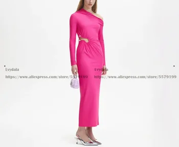 Lvydala Lady Длинное платье миди с длинным рукавом розового цвета