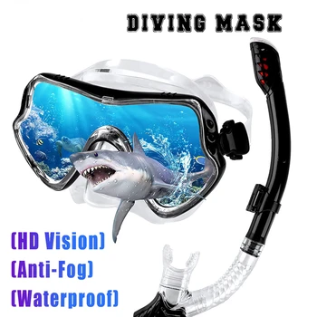 Новая Горячая Профессиональная маска для подводного плавания с трубкой и защитные очки для трубок Очки для подводного плавания Набор легких дыхательных трубок для плавания Маска для подводного плавания