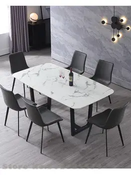 Обеденный стул Home Modern Minimalistic Nordic Restaurant Ins Net Red Light Роскошное кожаное дизайнерское кресло с железной спинкой