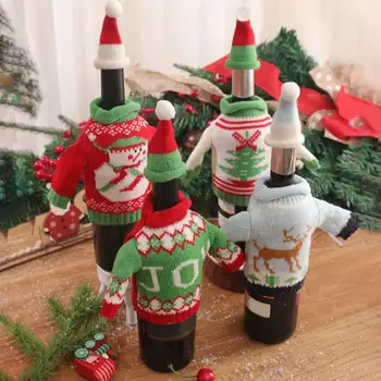Сумка для шампанского, праздничные крышки для винных бутылок, мягкие износостойкие украшения с принтами в виде снежинок и рождественской елки для рождественских вечеринок
