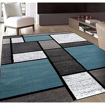 Современный сине-серый квадратный ковер для домашнего декора гостиной, Диван-стол, коврики большой площади, прикроватный коврик для ног в спальне, коврик для ползания