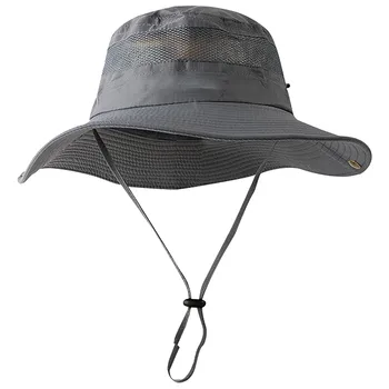 Мужская солнцезащитная шляпа с широкими полями, складная шляпа Boonie, ремни безопасности для подъема людей, ремни безопасности для скалолазания