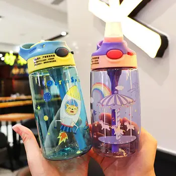 Детская чашка для питья Креативные мультяшные чашки для кормления детей с соломинками Герметичные бутылочки для воды Уличные портативные детские чашки