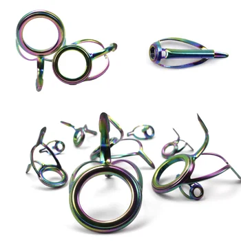 Комплект направляющих колец для лески 9ШТ Модификация удочки DIY Керамическое кольцо из нержавеющей стали Аксессуары для рыболовных снастей