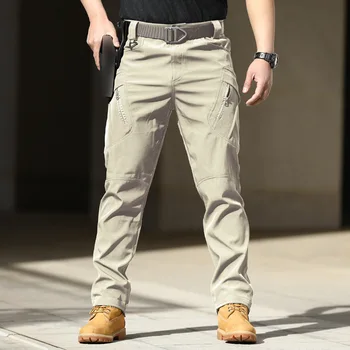 Тактические брюки-карго Мужские Брюки-джоггеры с несколькими карманами, осень 2023, функциональные уличные брюки с эластичной резинкой на талии, модные брюки