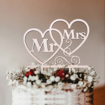 Деревянные топперы для торта в пасторальном стиле, знак жениха и невесты, украшение свадебного торта для свадьбы или юбилейной вечеринки