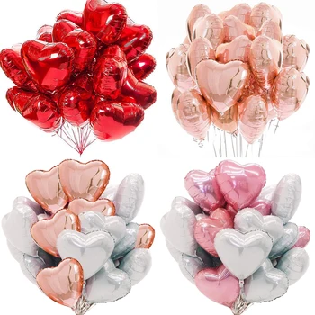 20шт воздушных шариков с красными сердечками, 18-дюймовые воздушные шарики на День Святого Валентина, свадьба, Помолвка, Годовщина вечеринки, декор