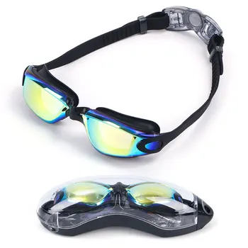 Силиконовые плавательные очки Для мужчин И женщин С гальваническим покрытием, Красочные Регулируемые Профессиональные плавательные очки, Водонепроницаемые, Защищающие от ультрафиолета