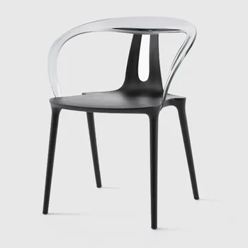 Черный Скандинавский пластиковый стул Офис Гостиная Кухня Акцент Стулья для макияжа Табурет Дизайнерские шезлонги для салона Мебель для дома WXH30XP