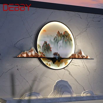 Уличная настенная лампа DEBBY Solar, Креативная Круглая Пейзажная водонепроницаемая настенная картина, украшение внутреннего двора виллы, живопись