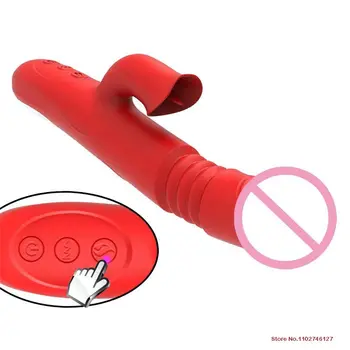 перезаряжаемый силиконовый пенис Электрический фаллоимитатор с клитором автоматическая телескопическая шариковая соска для взрослых игрушки для взрослых для женщин вибратор для мужчин CRX1