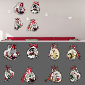 Рождественский подвесной Кот, Снеговик, Кофейная чашка, Рождественское украшение для Рождественской вечеринки