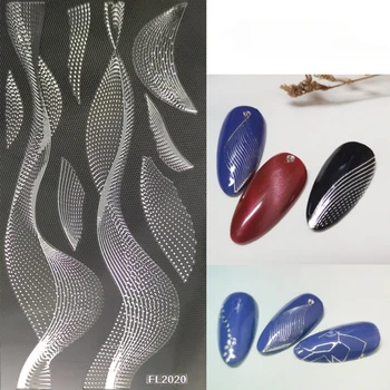 Французские наклейки для дизайна ногтей Ins Style Hot Silver Lines 3D-объемные декоративные лаковые полоски для s